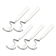 304 스텐 컵걸이 티스푼 14cm 5개입 세트 디저트 아이스크림 거품스푼, 5개, 실버