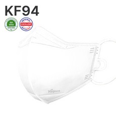 네퓨어 KF94 새부리형 아토 데일리 마스크 60매 국산 황사 미세먼지 끈조절 마스크, 네퓨어 KF94 아토 흰색 60매