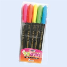 형광펜 5색 파스텔형광펜 형광색연필 쏙템, 1개