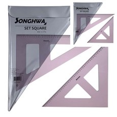 일랴 삼각자 45cm 2개입 유선 2.8mm 목공용품 직각삼각자 측정용자