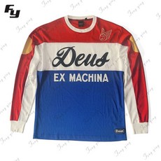 오토바이져지 메쉬 통기성 의류 T셔츠 긴팔티 속건 라이딩 져지 가을 방수 레이싱 바이크 02.딥블랙 L, 06.빨강 흰색 파랑, 2XL