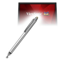 BoxWave Viewsonic Monitor TD2423D (24인치)와 호환되는 스타일러스 펜 - 듀얼 팁 정전식 스타일러스 섬유 디스크 메탈릭 실버, BoxWave Viewsonic Monitor TD24