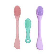 BleshiFashi 프리미엄 실리콘 페이셜 클렌징 브러시 콤보 3개 모공 클렌징용 마스크 어플리케이터 스킨 케어 각질 제거 얼굴 입술 메이크업 스크러버 수동 237006, 3가지 색상, 3pcs