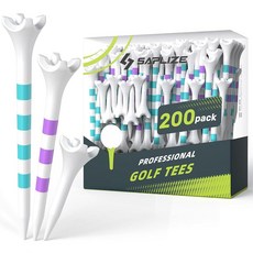 SAPLIZE 업그레이드된 4프롱 플라스틱 골프 티 200개 팩 (3.8cm(1-1/2인치) 6.4cm(2-3/4인치) 8.9cm(3-1/4인치) 혼합 색상, 그린 (100개, 8.9cm(3-1/4인치)) & 퍼플