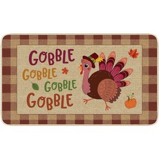 홀리데이 입구 러그 실내 도어매트 계절 가을 추수감사절 장식 도어 매트 고블 칠면조 미끄럼 방지 및 세탁 가능한 주방 바닥 실외 가정 입구용 43.2 x 73.7cm(17 29, 홀리데이 입구 러그 실내 도어매트 계절 러그 가을 추수