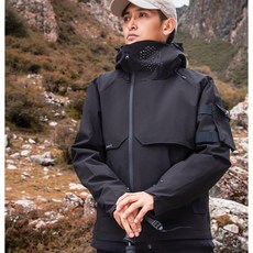 WESMART 그래핀 발열 자켓 남성 고어텍스 스타일 겨울 등산 자켓 방풍 방수 스키복 상의 사이버펑크 스타일 미래 기계감 테크웨어 패션 방한 기능성 아웃도어 아우터-M71