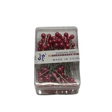 衣架的店 彩色珠針 定位針 長珠針 大頭針 不銹鋼珠針, 1個, 粉色