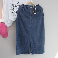 달콩 여성 봄신상 스판 앞트임 청치마 제니퍼앞트임데님롱스커트