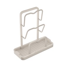 【cobbe 卡貝】檯面鍋蓋架 (單桿雙層) 砧板架 菜板架 鍋鏟放置架 廚房收納, 1個, J09LT012D白檯面鍋蓋架-單桿雙層, 白