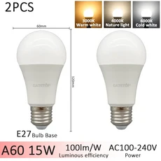 전구 2개 3색 CCT 벽 스위치 AC110V 220V E27 B22 18W 24W 메모리 기능 색온도 재설정 조명 침실용, [10] 15W E27, [01] AC100-240V