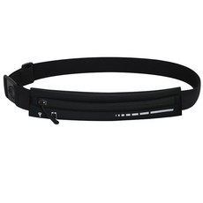 초경량 방수 러닝벨트 마라톤 등산용 남녀공용 휴대폰 수납 반사 디자인, 블랙, 1개