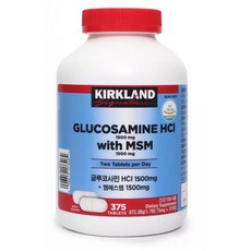 커클랜드 시그니춰 글루코사민 HCI 1500mg + 엠에스엠까지1500 mg (총375정6개월분), 1세트, 375정