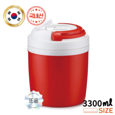 낚시 원형 미니 아이스박스 3.3L 음료쿨러 캠핑 보냉기 바스켓 캠핑용 하드, 레드&화이트, 3300ml