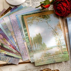 【1854人好評】複古畵廊高級感油畵風明信片高顔值節日生日禮物祝福留言賀卡卡片, 1個, 複古畵廊明信片,體驗裝（10張入）