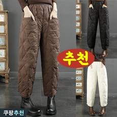 (완전 편한) 90kg까지 빅사이즈 여성 겨울 누빔 패딩 허리 밴딩 두꺼운 따뜻한 방한 바지 슬렉스 빈티지 배기 퀼팅 순색 웰론 패딩 아가일 외출 아우터 바람막이 간절기 큰옷 팬츠