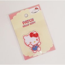 산리오 캐릭터 헬로키티 자수 와펜 패치 열 접착식, 1개