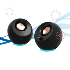 Creative 크리에이티브 책상 스피커 Pebble Pro 블랙 2.0 USB-C 컴퓨터 USB 오디오 JA