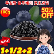 1+1/2+2 타이완산 특급 무설탕 블루베리 건조과일 프리미엄 100% 동결건조 블루베리칩 항산화력 우수함, 100g/봉지