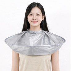 접이식 원형 방수 셀프 미용 염색 파마 커트보, 1개, 실버