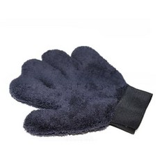 五指熊掌洗車手套，超吸水，雙面加厚，超細纖維布, 1個, 耐髒-黑色