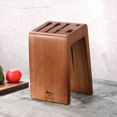 고무나무 다용도 다기능 원목 홀더 칼블럭 칼꽂이 주방칼, B. 와일드 샤크 클래식 이 빈 칼꽂이 고무나무