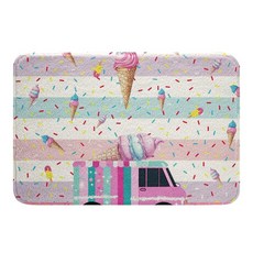 Jejeloiu Happy Camping 욕실 러그 40.6cm x 61cm(16x24인치) 아동용 소박한 캠핑 캠프장 욕실 매트 빈티지 캐빈 욕실 액세서리 극세사, 16 x 24인치, 핑크