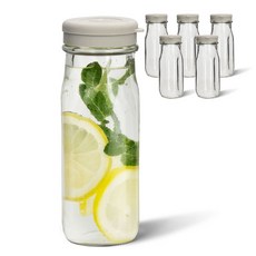 미르코리아 헥사 실리콘 사각 보틀 유리병 그레이, 300ml, 6개