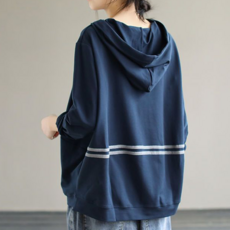 NUNUHANA 여성 빅사이즈 후드 긴팔 티셔츠 루즈핏