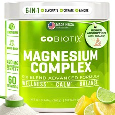 고비오틱스 마그네슘 글리시네이트 파우더 스트레스 완화 420mg 60회분, 1개