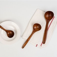 YJ 우드랩 천연옻칠 국자 소 중 대 단품 1개, 국자 대