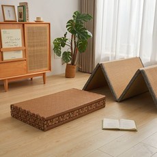日式藤蓆榻榻米地墊, 春花,150*200四摺叠, 春花