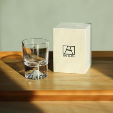 金箔山杯清酒杯手工玻璃杯冷酒杯木盒裝, 1個, 透明