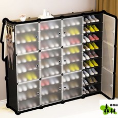 多層家用鞋架 落地式鞋櫃 防塵收納櫃 大容量簡易鞋架, 1個, 鞋櫃鞋架+高端劃祘+A1款式,高清門+1列6層+陞高設計