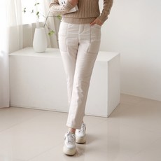 여성 세미일자핏 절개포켓 솜패딩바지 늦가을부터 초봄 방한팬츠 따뜻한 슬림핏 데일리룩