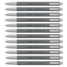 모나미 153 클립 유성볼펜 0.5mm, 흑색, 12개