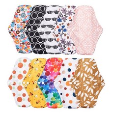 양면 극세사행주 10장 및 낱장 카페 벨벳 극세사 마른 롤 행주 세차 수건 월경 엄마를위한 중간 크기 대나무 숯 위생 타월 빨 수있는 여성 케어 기간 월경 재사용 가능한 패드, m 18x25cm 10개, b02