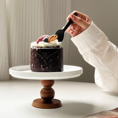 올샵 홈카페 테이블웨어 이오니언 스탠드 디저트 접시브라운 스탠드접시