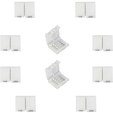 L모양 4Pin3PIN 커넥터 10mm 폭 직각 3528/5050 SMD RGB 용 솔더리스 어댑터 터미널, 01 10PCs, 02 4BB10