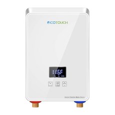 탱크리스 온수기 5 5kW 240V 자동 변조 사용 시점 디지털 디스플레이 과열 방지 기능 ECO55W 화이트 ECOTOUCH 즉석 온수기