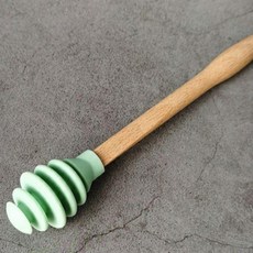 蜂蜜攪拌棒(125) ，螺旋設計，食品級材質，輕鬆攪拌不滴漏，適用各種蜂蜜罐, 綠色, 1個