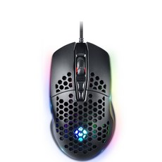 ANACOMDA巨蟒 RGB 輕量化可編輯電競滑鼠 蜂巢設計 RGB燈效 可編程按鍵 人體工學, 黑色, BLACK HOLE