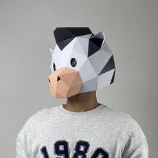 종이 동물 가면 만들기 원숭이 종이탈 낱개 할로윈 성인, 어린이용, 1개, 귀여운 얼룩말