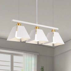 joxy 사각형 3등 식탁조명 6778-3D, 흰색