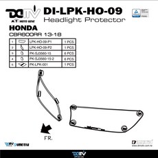 Dimotiv DI-LPK-HO-09 HONDA CBR600RR 13-18 摩托車頭燈保護罩，有效保護頭燈，防止碎石撞擊, 螢光黃, 1個