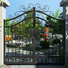 전원 주택 현관문 철대문 정원 대문 주물 메쉬 철제 단독 출입문종 대문손잡이 별장 도어, 스타일 7, 1개