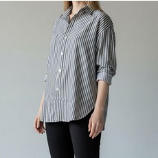 스트라이프 오버핏 블라우스 출근룩 데일리 셔츠 직장인 코디