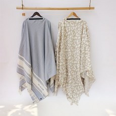 外貿尾單 大牌剪標 純棉成人浴巾斗篷披肩 可穿可披 柔軟舒適沙灘, 1個, 北7 藍色斗篷,190*190cm【約800g】