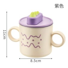防燙嬰兒輔食碗 316不鏽鋼 綠色熊貓碗, 小恐龍316不鏽鋼杯紫色, 1套