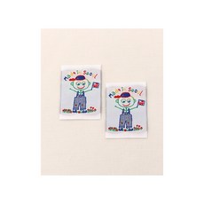 패션스타트 까까머리친구 의상 소품 라벨, 2개, 멀티