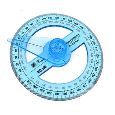 360도 원형 수학 각도기 제도 다이얼포인터 학생용자